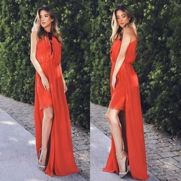 Coral Maxi Dress - Picture 1 of 4